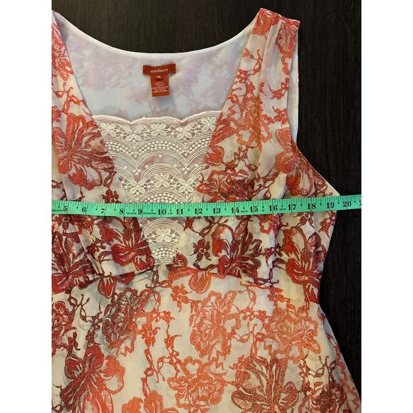 Sundance Floral Maxi Dress 100% Silk Overlay & Polyester Lining  Size 16 - Picture 7 of 8